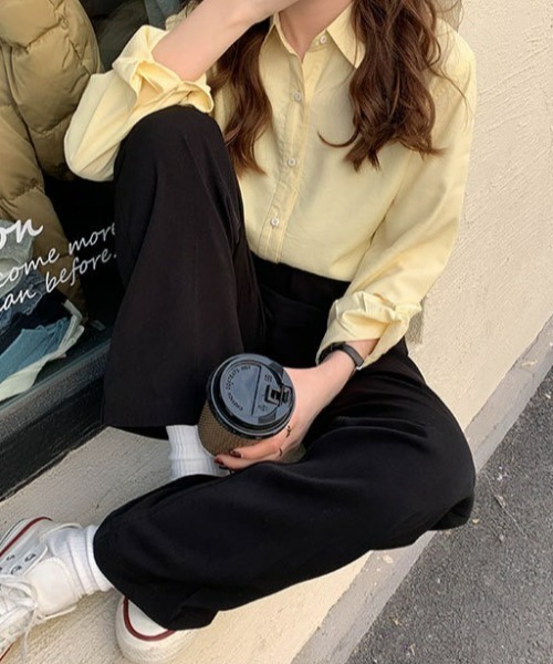 LAC-VERT（ラック・ヴェール）の「スプリングワイドパンツ（スラックス・レディース・ブラック/ピンク/ブルー・L/S/M）」の14枚目の写真