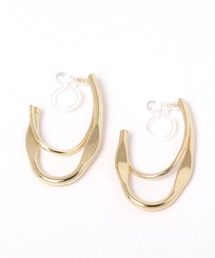 ダブルオーバルフープノンホールピアス / 156891