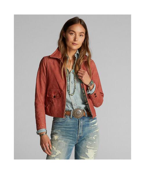 RRL（ダブル アール エル）の「フィッテド レザー モト