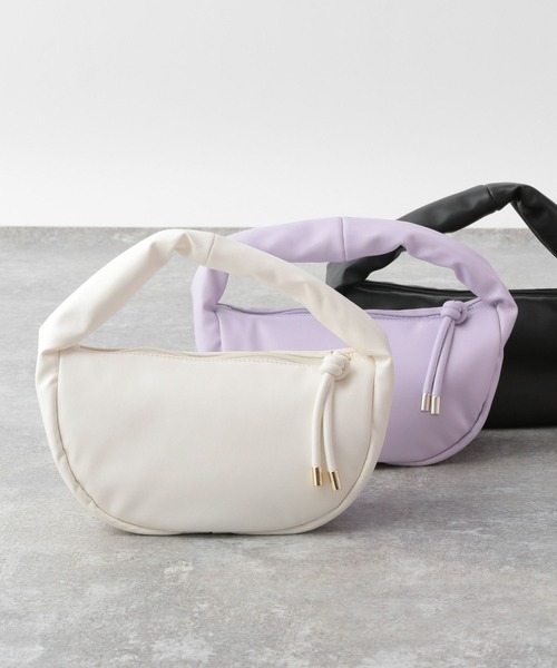 GLOBAL WORK(グローバルワーク)の「ワンハンドルラウンドバッグ/一部店舗限定/349582(ハンドバッグ・レディース・ブラック/ホワイト/パープル系その他2・FREE)」の1枚目の写真