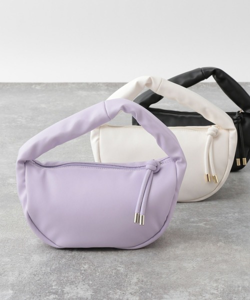 GLOBAL WORK(グローバルワーク)の「ワンハンドルラウンドバッグ/一部店舗限定/349582(ハンドバッグ・レディース・ブラック/ホワイト/パープル系その他2・FREE)」の3枚目の写真