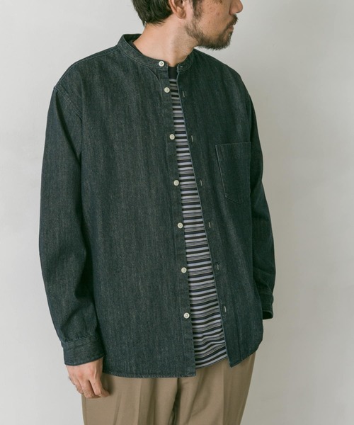 URBAN RESEARCH DOORS（アーバンリサーチドアーズ）の「デニムバンドカラーシャツ（シャツ/ブラウス・メンズ・ワンウォッシュ/インディゴブルー・LARGE/MEDIUM）」の18枚目の写真