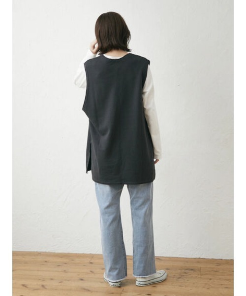 Green　Parks（グリーンパークス）の「深Vネック裏毛ベスト（ベスト・レディース・ブルー/ダークグレー/ダークネイビー・FREE）」の6枚目の写真