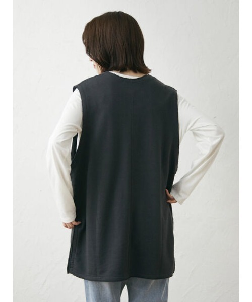 Green　Parks（グリーンパークス）の「深Vネック裏毛ベスト（ベスト・レディース・ブルー/ダークグレー/ダークネイビー・FREE）」の8枚目の写真