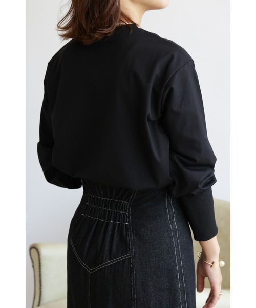 &. NOSTALGIA（アンドドットノスタルジア）の「【ZOZO限定】ロングカフスパフスリーブカットソー（Tシャツ/カットソー・レディース・ブラック/オフホワイト・FREE）」の21枚目の写真