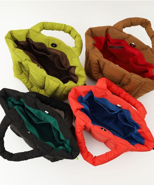 COOCO（クーコ）の「キルティングミニトートバッグ（トートバッグ・レディース・ブラック/オレンジ/キャメル/イエロー×グリーン・9）」の22枚目の写真