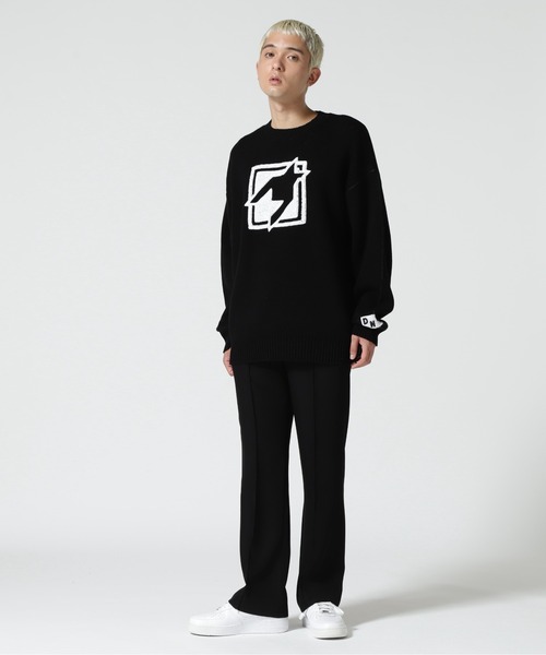 DANKE SCHON（ダンケシェーン）の「Dankeschon/ダンケシェーン/CHIDORI SIDEZIP CLEWNECK（ニット/セーター・メンズ・ブラック/ホワイト・F）」の5枚目の写真