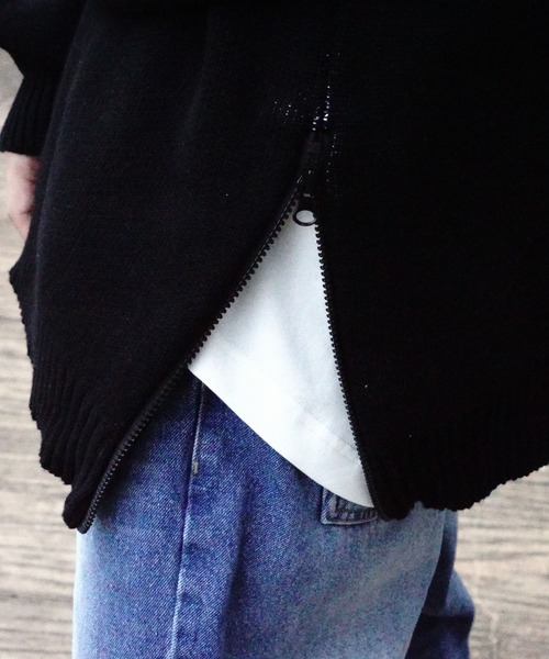 DANKE SCHON（ダンケシェーン）の「Dankeschon/ダンケシェーン/CHIDORI SIDEZIP CLEWNECK（ニット/セーター・メンズ・ブラック/ホワイト・F）」の16枚目の写真