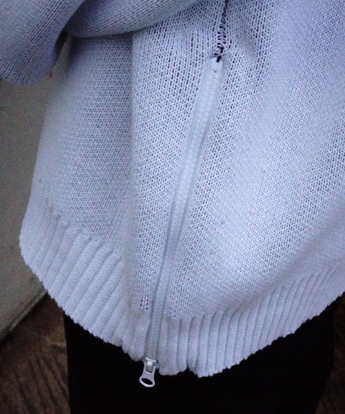 DANKE SCHON（ダンケシェーン）の「Dankeschon/ダンケシェーン/CHIDORI SIDEZIP CLEWNECK（ニット/セーター・メンズ・ブラック/ホワイト・F）」の19枚目の写真