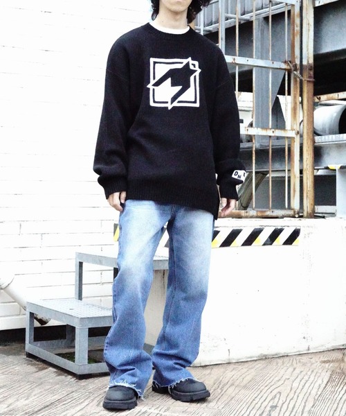 DANKE SCHON（ダンケシェーン）の「Dankeschon/ダンケシェーン/CHIDORI SIDEZIP CLEWNECK（ニット/セーター・メンズ・ブラック/ホワイト・F）」の21枚目の写真