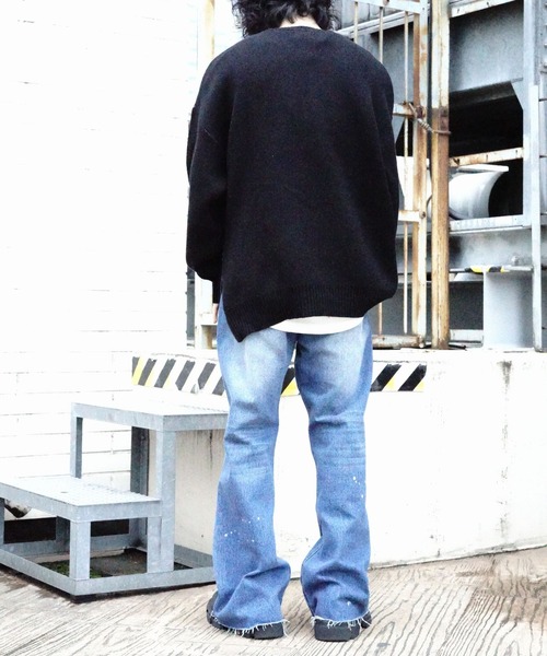 DANKE SCHON（ダンケシェーン）の「Dankeschon/ダンケシェーン/CHIDORI SIDEZIP CLEWNECK（ニット/セーター・メンズ・ブラック/ホワイト・F）」の22枚目の写真