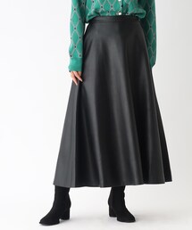 OPAQUE.CLIP | シンセティックレザー フレアスカート(スカート)