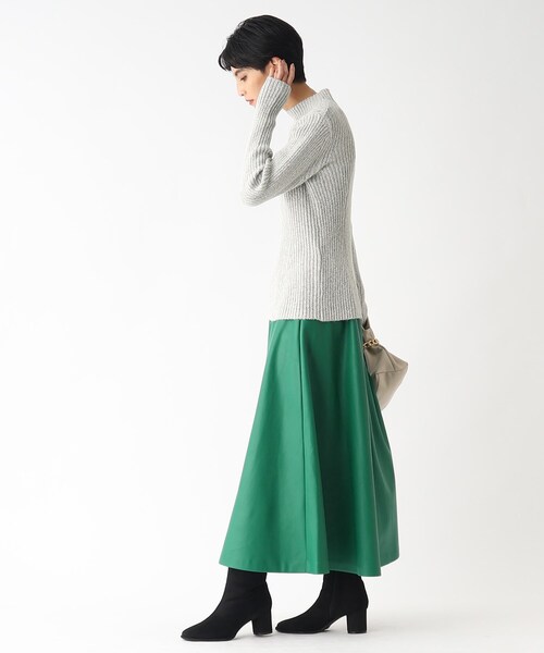 OPAQUE.CLIP（オペークドットクリップ）の「◆シンセティックレザー フレアスカート（スカート・レディース・サンドベージュ/グリーン/ブラック・36/38/42/40）」の12枚目の写真