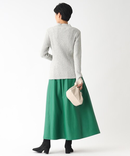 OPAQUE.CLIP（オペークドットクリップ）の「◆シンセティックレザー フレアスカート（スカート・レディース・サンドベージュ/グリーン/ブラック・36/38/42/40）」の13枚目の写真