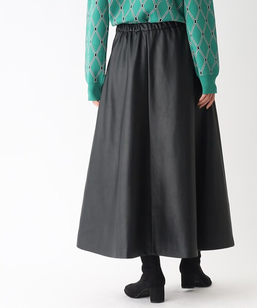 OPAQUE.CLIP（オペークドットクリップ）の「◆シンセティックレザー フレアスカート（スカート・レディース・サンドベージュ/グリーン/ブラック・36/38/42/40）」の15枚目の写真