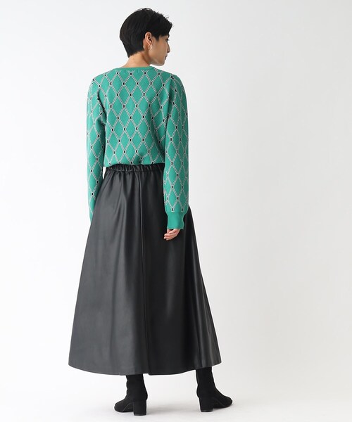 OPAQUE.CLIP（オペークドットクリップ）の「◆シンセティックレザー フレアスカート（スカート・レディース・サンドベージュ/グリーン/ブラック・36/38/42/40）」の17枚目の写真