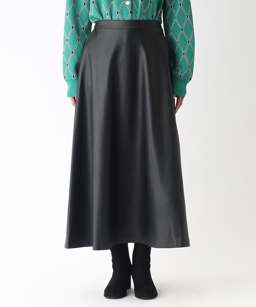 OPAQUE.CLIP（オペークドットクリップ）の「◆シンセティックレザー フレアスカート（スカート・レディース・サンドベージュ/グリーン/ブラック・36/38/42/40）」の21枚目の写真