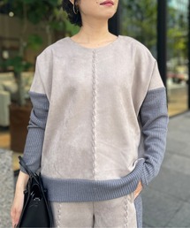 Chez toi | スエード×リブ前後2WAYプルオーバー(Tシャツ/カットソー)