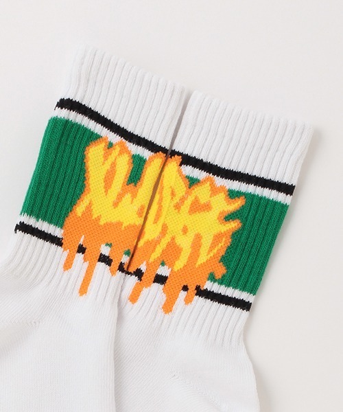 XLARGE KIDS(エクストララージキッズ)の「スプレーロゴラインソックス【日本製】(ソックス/靴下・キッズ・グリーン/ブルー/パープル・19-21cm/17-19cm/15-17cm/13-15cm)」の7枚目の写真