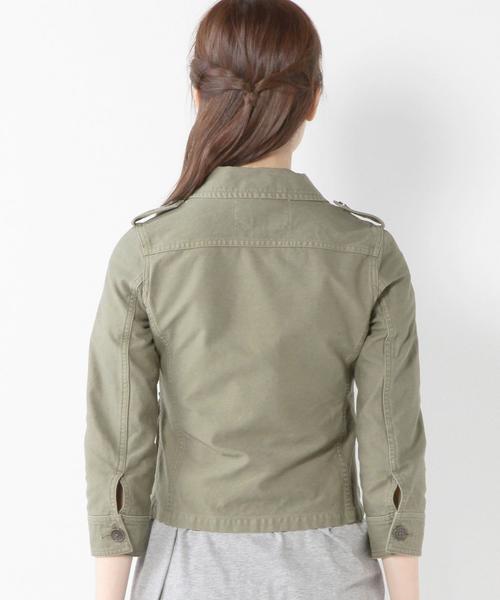 Jewel Changes（ジュエルチェンジズ）の「JC バックサテン チビブルゾン 7 / ミリタリー（ミリタリージャケット・レディース・オリーブ/ネイビー・38/36/40）」の13枚目の写真