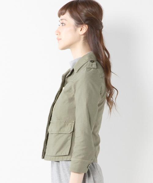Jewel Changes（ジュエルチェンジズ）の「JC バックサテン チビブルゾン 7 / ミリタリー（ミリタリージャケット・レディース・オリーブ/ネイビー・38/36/40）」の15枚目の写真