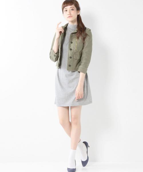 Jewel Changes（ジュエルチェンジズ）の「JC バックサテン チビブルゾン 7 / ミリタリー（ミリタリージャケット・レディース・オリーブ/ネイビー・38/36/40）」の16枚目の写真