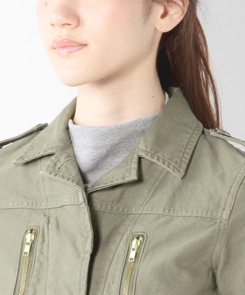 Jewel Changes（ジュエルチェンジズ）の「JC バックサテン チビブルゾン 7 / ミリタリー（ミリタリージャケット・レディース・オリーブ/ネイビー・38/36/40）」の4枚目の写真