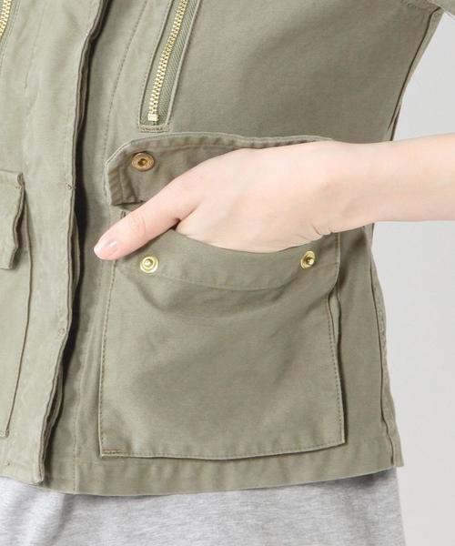 Jewel Changes（ジュエルチェンジズ）の「JC バックサテン チビブルゾン 7 / ミリタリー（ミリタリージャケット・レディース・オリーブ/ネイビー・38/36/40）」の6枚目の写真