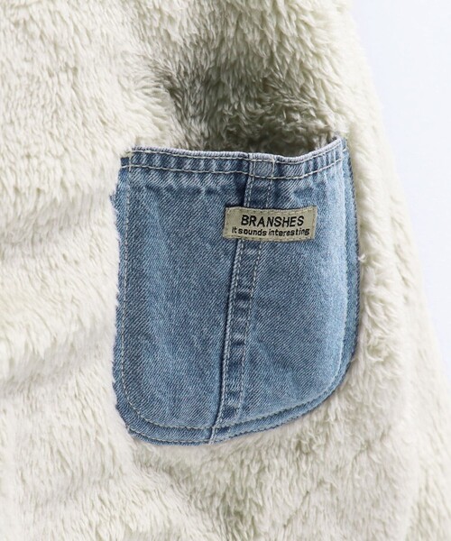 BRANSHES（ブランシェス）の「【あったか】ボア×デニムポケットトレーナー（スウェット・キッズ・ブラック/アイボリー・100/150/160/130/110/140/120）」の14枚目の写真