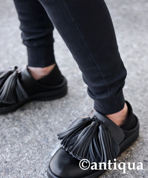 antiqua（アンティカ）の「綿混生地裾クシュリブレギンス（レギンス/スパッツ・レディース・杢グレー/スミクロ・M/L）」の15枚目の写真