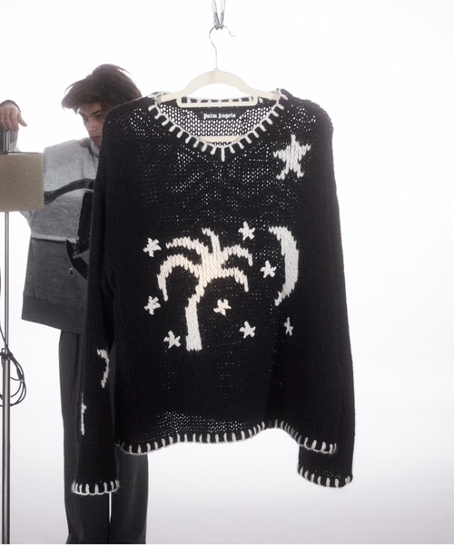 Palm Angels（パームエンジェルス）の「NIGHTSKY SWEATER（ニット/セーター・メンズ・ブラック×ホワイト・L/M）」の4枚目の写真