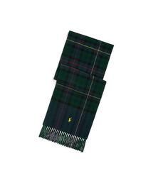 プラッド フリンジ ウール マフラー