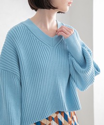 yuw | リブクロップドブイネックプルオーバー　178544(ニット/セーター)