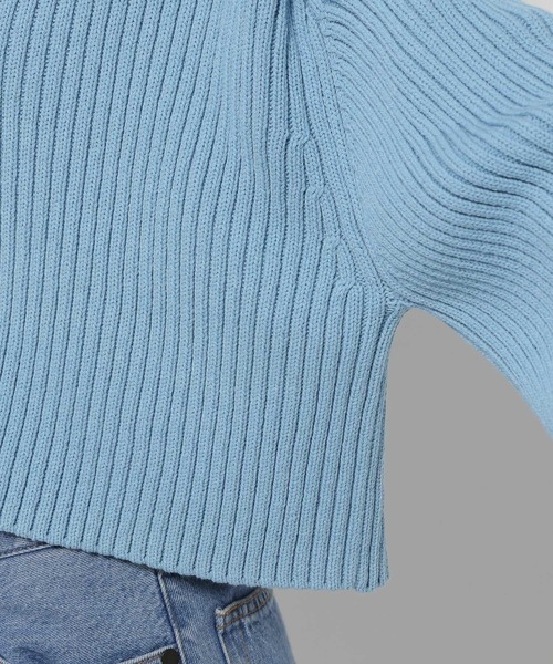 yuw（ユウ）の「リブクロップドブイネックプルオーバー　178544（ニット/セーター・レディース・ブルー/ブラック・FREE）」の22枚目の写真