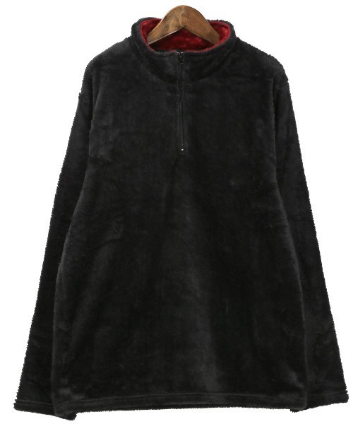 LUXSTYLE（ラグスタイル）の「ハーフZIPシャギーボアトレーナー（スウェット・メンズ・チャコール/ブラック・M/L/XL）」の13枚目の写真