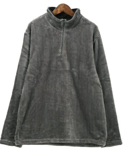 LUXSTYLE（ラグスタイル）の「ハーフZIPシャギーボアトレーナー（スウェット・メンズ・チャコール/ブラック・M/L/XL）」の12枚目の写真