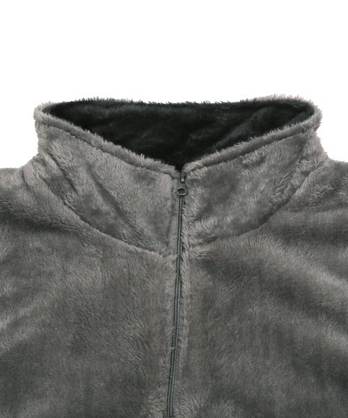 LUXSTYLE（ラグスタイル）の「ハーフZIPシャギーボアトレーナー（スウェット・メンズ・チャコール/ブラック・M/L/XL）」の9枚目の写真