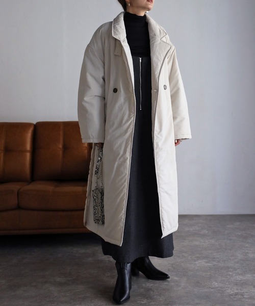 Bonjour Sagan(ボンジュールサガン)の「ダウンライクトレンチコート(トレンチコート・レディース・ブラック/アイボリー/ベージュ・FREE)」の2枚目の写真