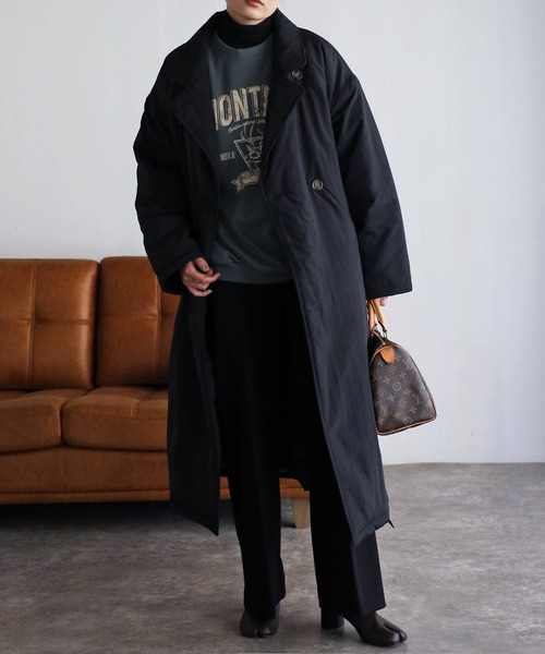 Bonjour Sagan(ボンジュールサガン)の「ダウンライクトレンチコート(トレンチコート・レディース・ブラック/アイボリー/ベージュ・FREE)」の3枚目の写真