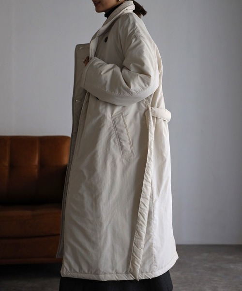 Bonjour Sagan(ボンジュールサガン)の「ダウンライクトレンチコート(トレンチコート・レディース・ブラック/アイボリー/ベージュ・FREE)」の6枚目の写真