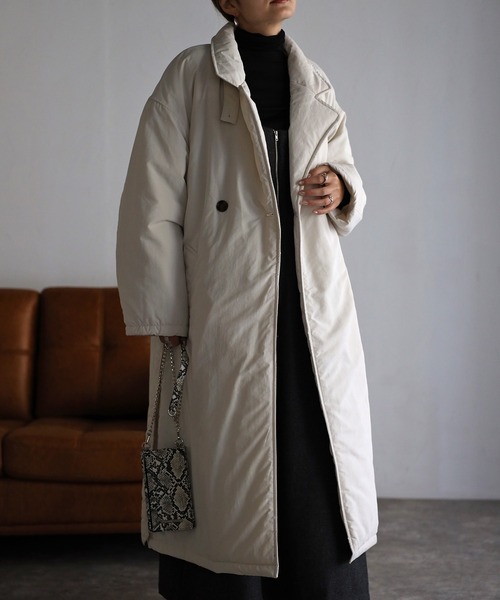 Bonjour Sagan(ボンジュールサガン)の「ダウンライクトレンチコート(トレンチコート・レディース・ブラック/アイボリー/ベージュ・FREE)」の9枚目の写真