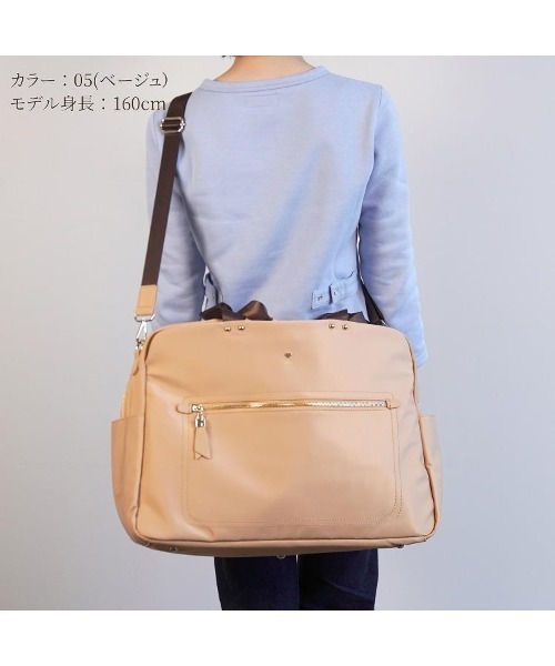 Jewelna Rose(ジュエルナローズ)の「フラッフィー ボストンバッグ(ボストンバッグ・レディース・ブラック/ネイビー/ベージュ・FREE)」の10枚目の写真