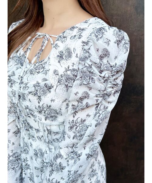 EATME（イートミー）の「トワルドジュイプリントマキシワンピース（ワンピース・レディース・ブラック/オフホワイト/グレー・SMALL/MEDIUM）」の7枚目の写真