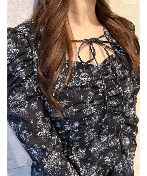 EATME（イートミー）の「トワルドジュイプリントマキシワンピース（ワンピース・レディース・ブラック/オフホワイト/グレー・SMALL/MEDIUM）」の11枚目の写真