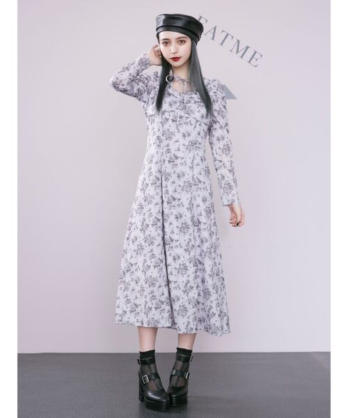 EATME（イートミー）の「トワルドジュイプリントマキシワンピース（ワンピース・レディース・ブラック/オフホワイト/グレー・SMALL/MEDIUM）」の14枚目の写真