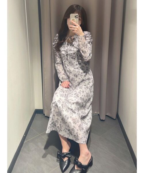 EATME（イートミー）の「トワルドジュイプリントマキシワンピース（ワンピース・レディース・ブラック/オフホワイト/グレー・SMALL/MEDIUM）」の16枚目の写真