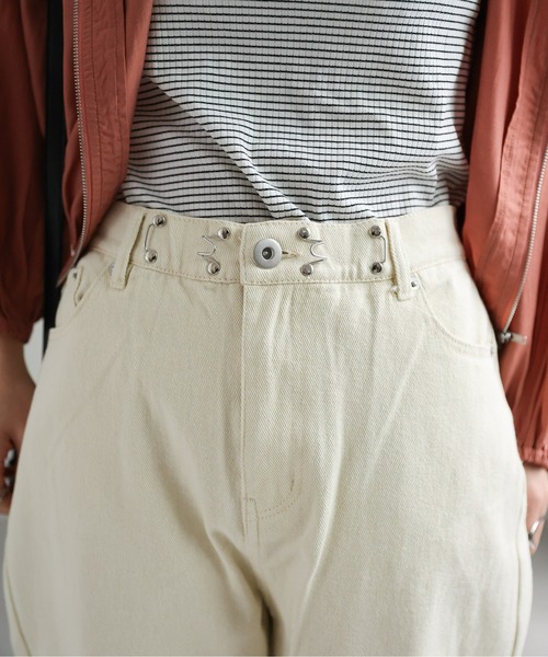 sakishimatokyo(サキシマトーキョー)の「クリップタックパンツ(デニムパンツ・レディース・ベージュ/ブラック/カーキ/オフホワイト・M/L)」の16枚目の写真