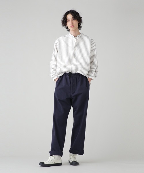 MHL.（エムエイチエル）の「OUTLINE COTTON STRIPE（シャツ/ブラウス・メンズ・ホワイト系その他3・LARGE/MEDIUM/SMALL）」の4枚目の写真