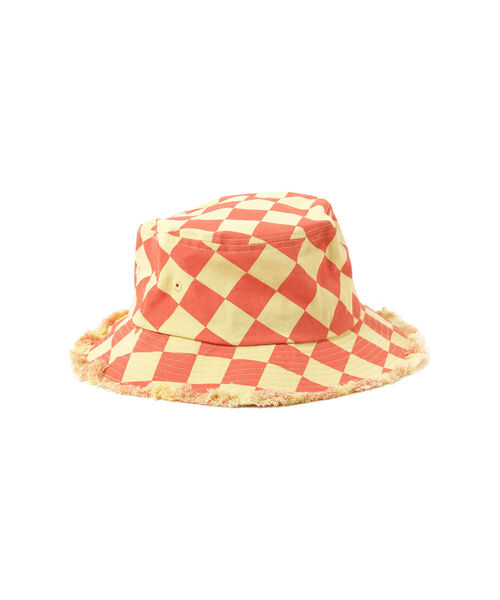 B:MING by BEAMS（ビーミングバイビームス）の「B:MING by BEAMS / ダイヤ柄 バケットハット（ハット・キッズ・ネイビー/オレンジ・ONE SIZE）」の4枚目の写真