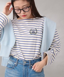 GEVACO | 【GEVACO／ゲバコ】ヘビー天竺ボートネック刺繍ボーダー長袖Tee(Tシャツ/カットソー)